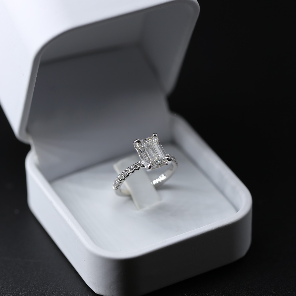 2.52 Carat Emerald Cut Lab Grown Diamond IGI Certified White Gold